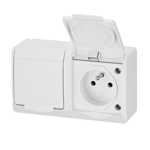 HERMES 2K герметичний гніздовий розетка IP44 2x2P+Z BIAŁE 0322-02 EPN