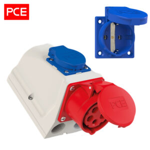 CEE-фіксований стінний гніздо PCE KOMBI 32A 5P 6h IP44 9225-6f SCHUKO