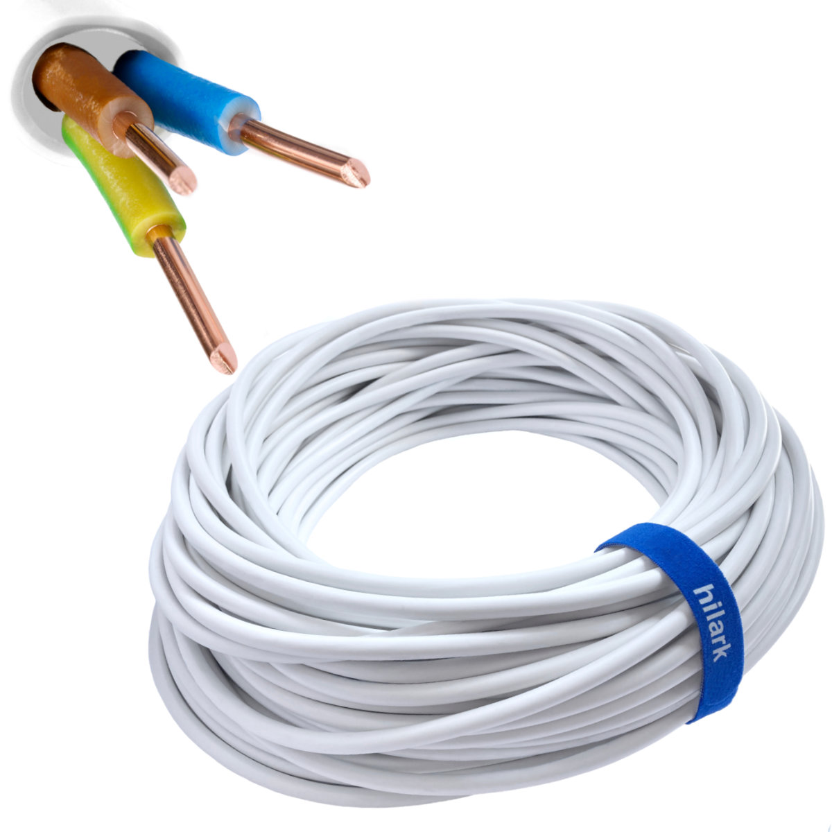Кабель установки круглий YDY 3x2,5mm2 1m - obrazek 2
