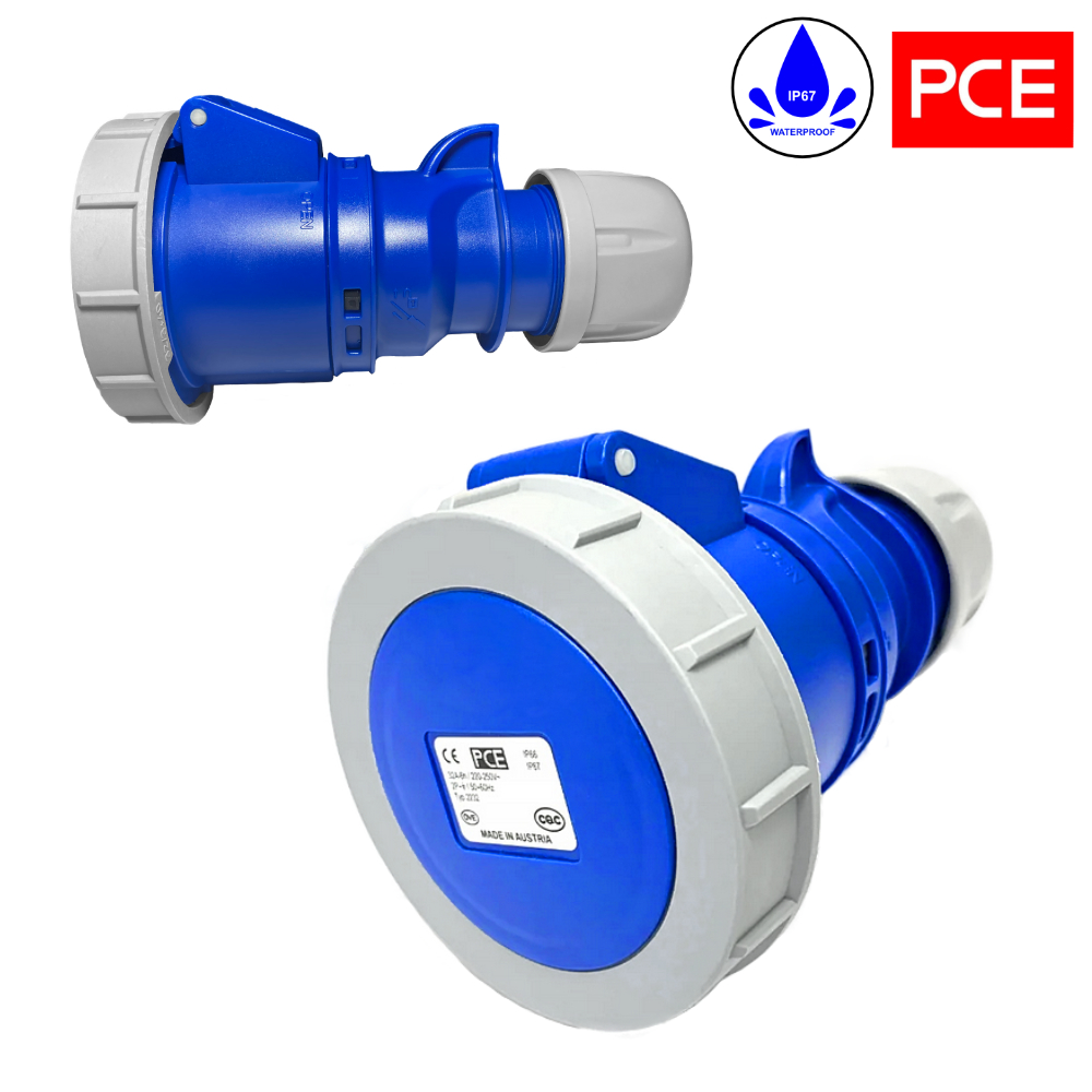 CEE-переносний гніздо PCE 32A 3p 6h IP67 2232-6, кемпінг - obrazek 2