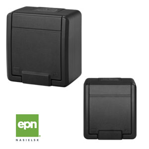 AQUANT 2K герметичний гніздовий розетка IP55 2P+Z ANTRACYT 5041-17 EPN