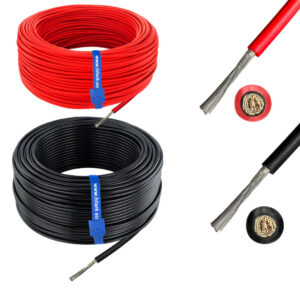 Сонячний кабель набір червоний1м +чорний1m 1x6mm2