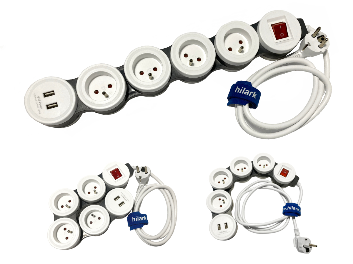 Продовжувач з зарядним пристроєм USB 2.1A, захист від перевантаження 1,5 м - obrazek 3