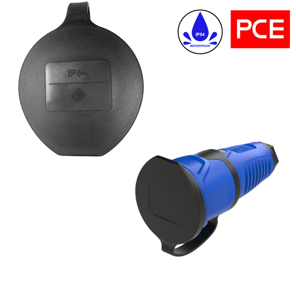 Синій гумовий розетка PCE 16A 230V IP54 2411-bsw - obrazek 2