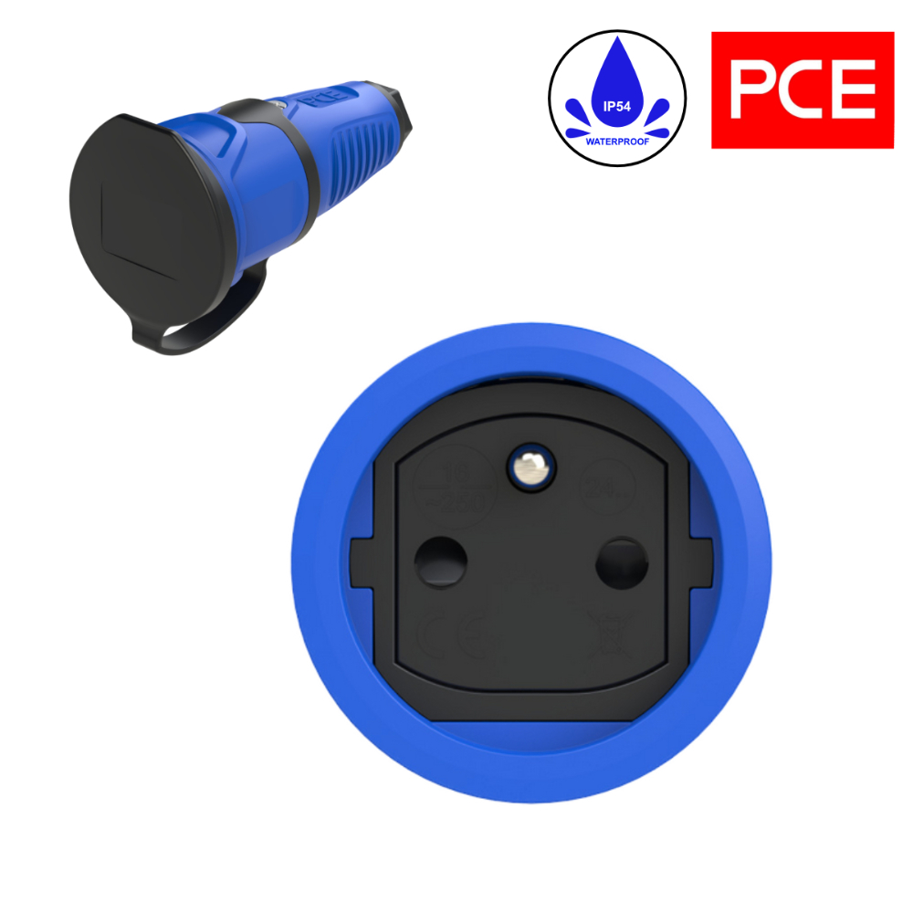 Синій гумовий розетка PCE 16A 230V IP54 2411-bsw - obrazek 3
