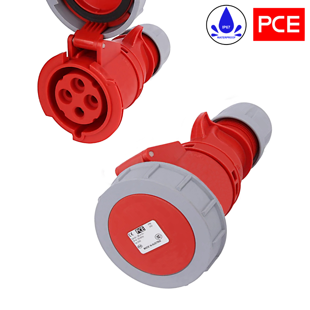 Портативний роз'єм живлення 32A 4P 400V 6h IP67 PCE 2242-6 - obrazek 3