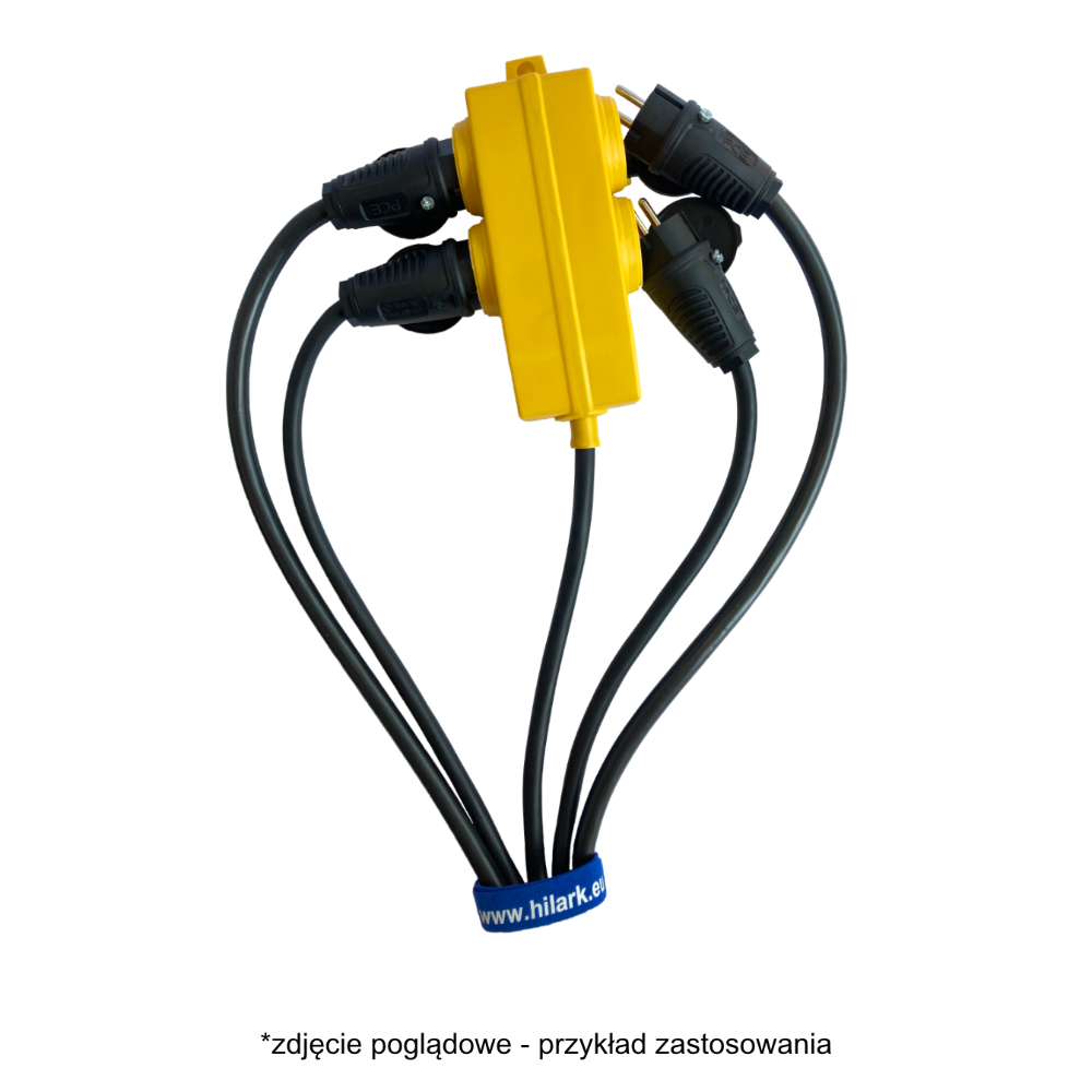 Гумовий продовжувач H07RN-F 3x2,5mm2 жовтий розгалужувач 1m - obrazek 6