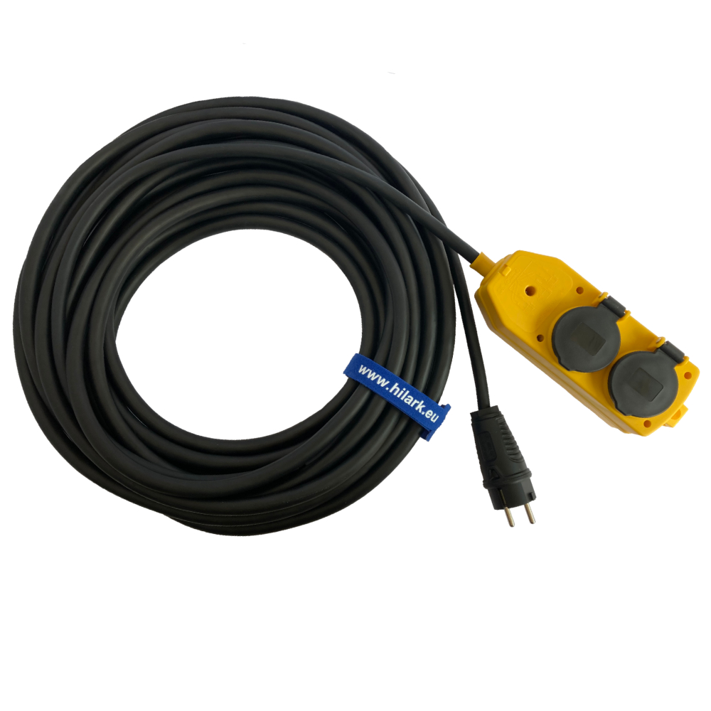 Гумовий продовжувач H07RN-F 3x2,5mm2 жовтий розгалужувач 1m - obrazek 3