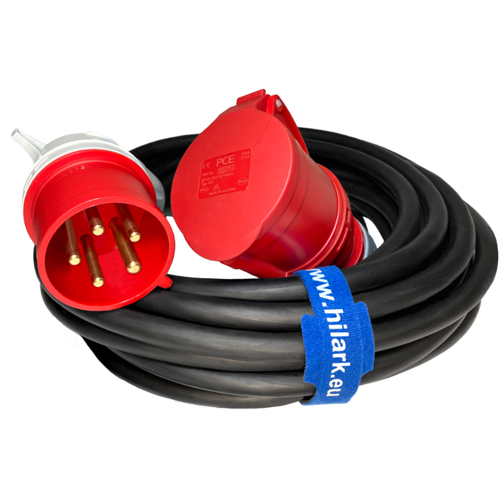 Продовжувач потужності H07RN-F 5g4 мм2 кутовий розетка 5Pin 32A 400V IP44 25м - obrazek 3