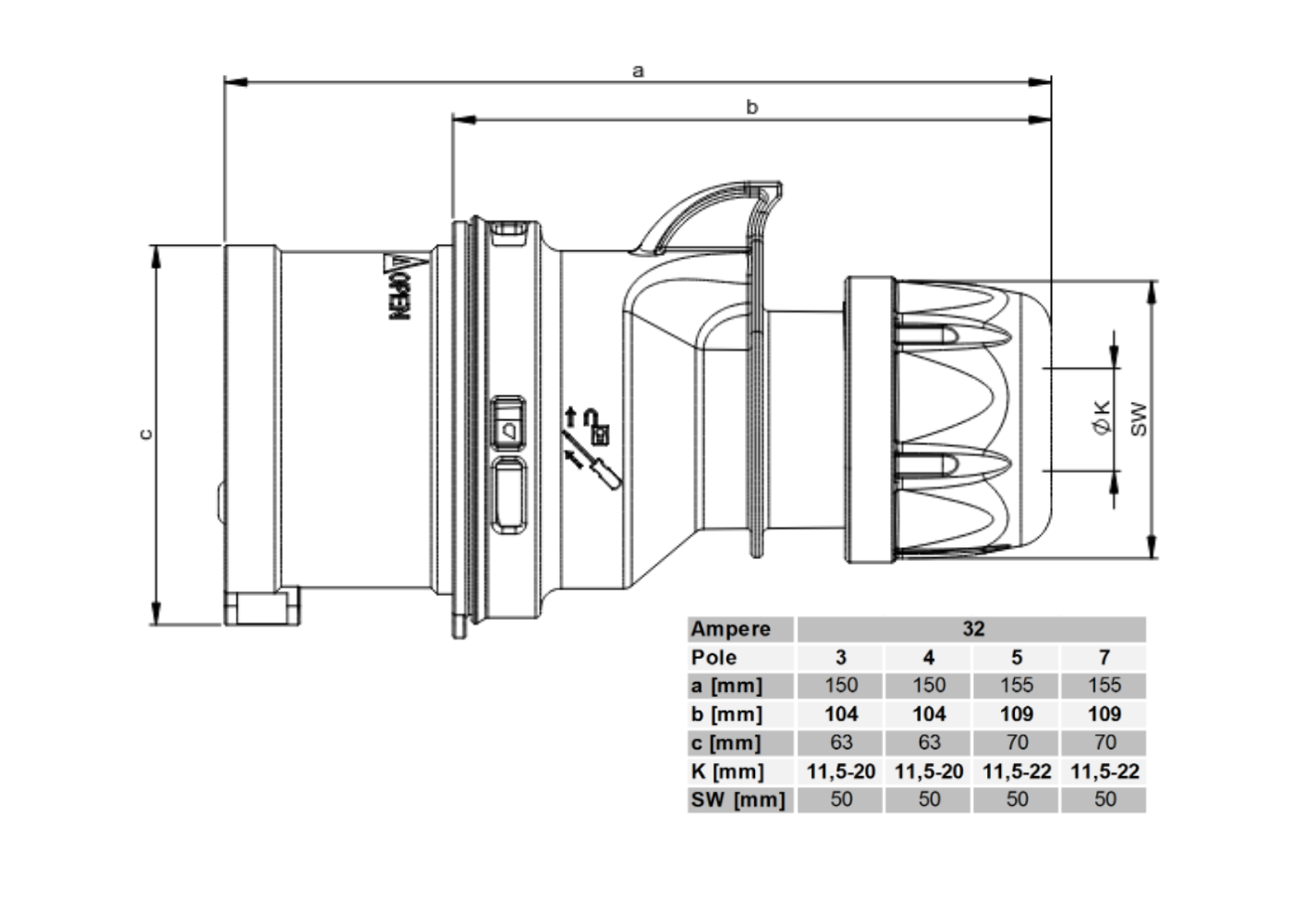 Гумовий пролонгатор сили 50м H07RNF 5x4 32A фазовий зворотник - obrazek 10