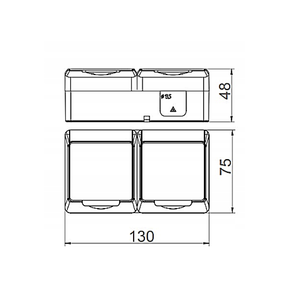 HERMES 2K герметичний гніздовий розетка IP44 2x2P+Z BIAŁE 0322-02 EPN - obrazek 4