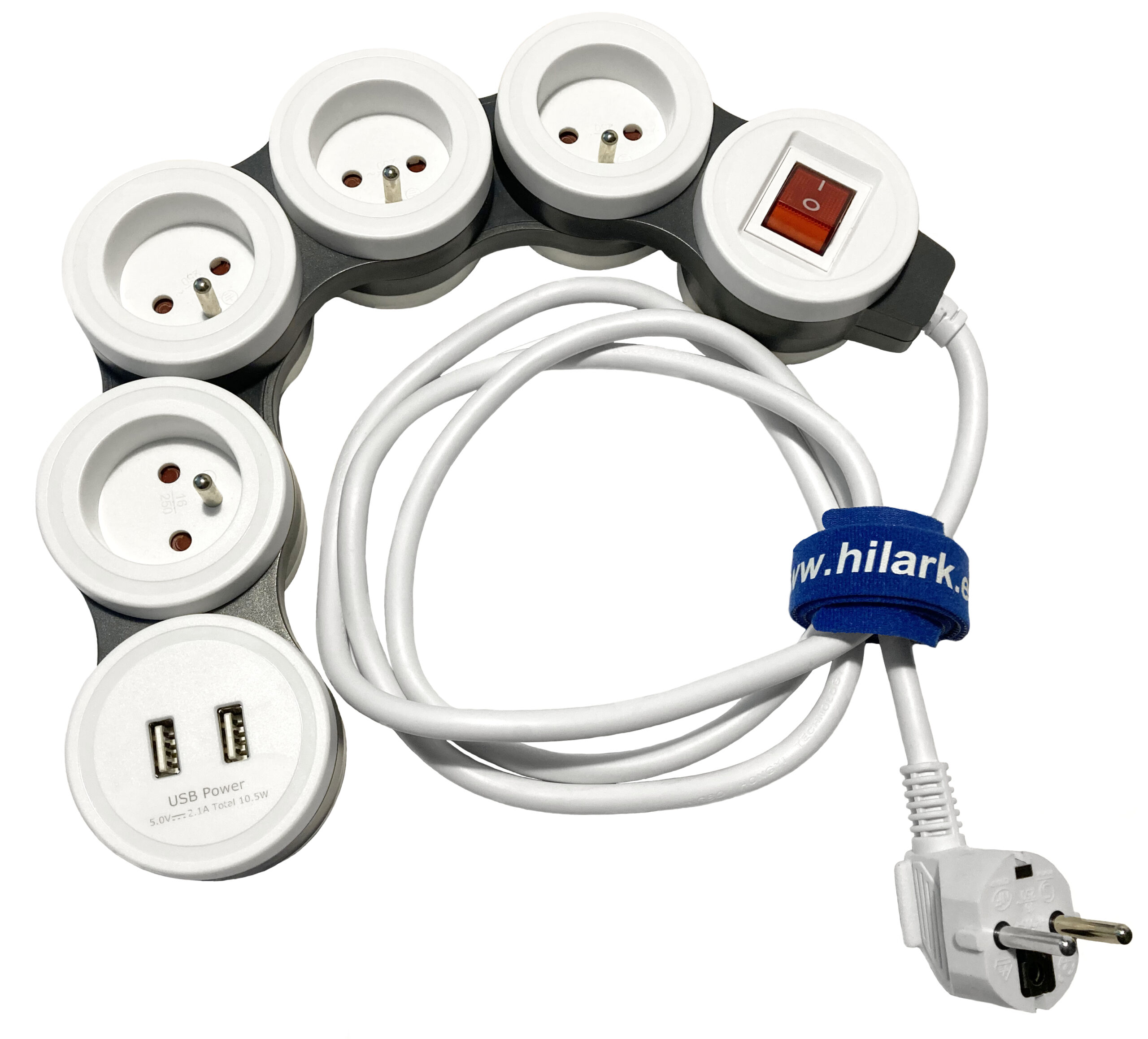 Продовжувач з зарядним пристроєм USB 2.1A, захист від перевантаження 1,5 м - obrazek 5