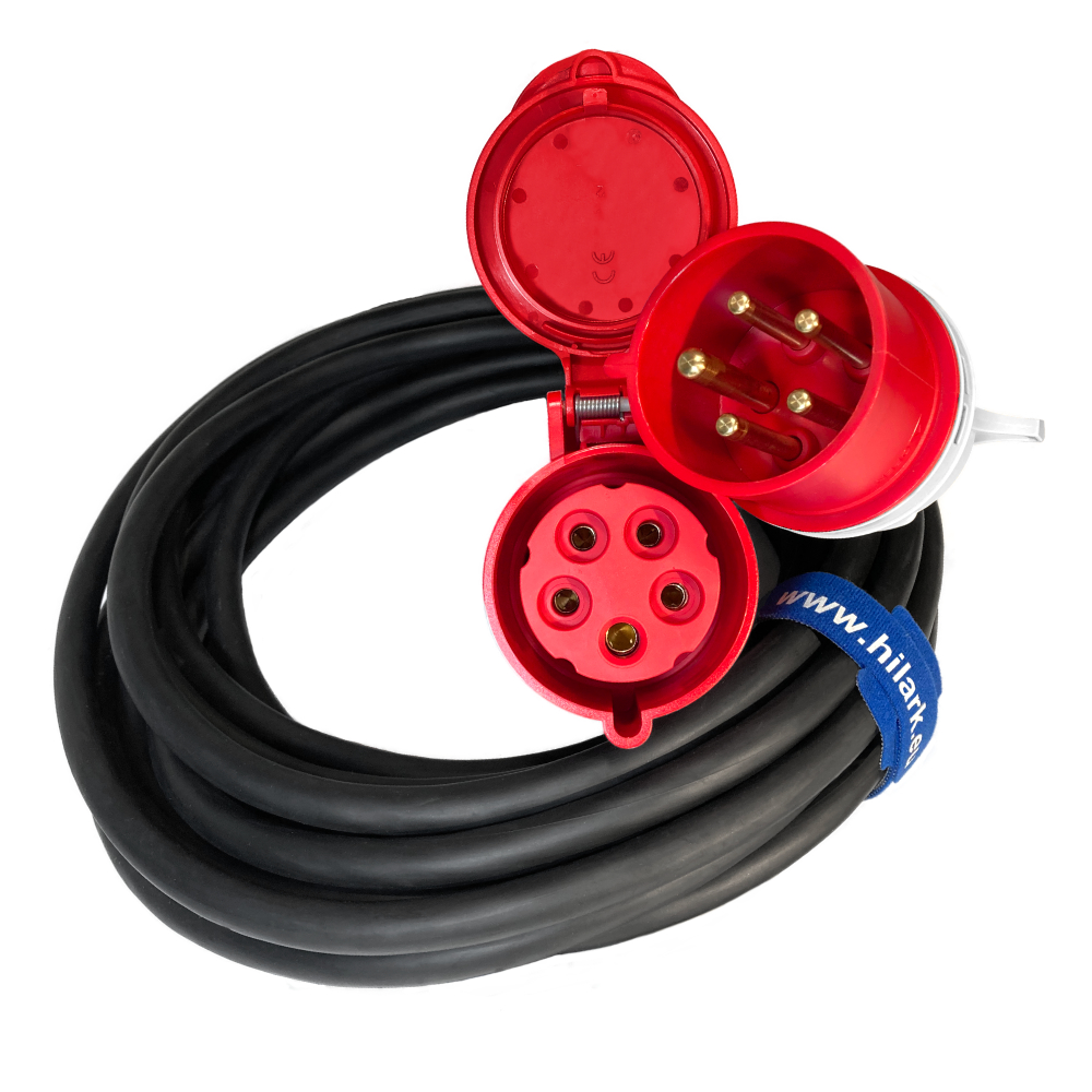 Продовжувач потужності H07RN-F 5g4 мм2 кутовий розетка 5Pin 32A 400V IP44 25м - obrazek 5