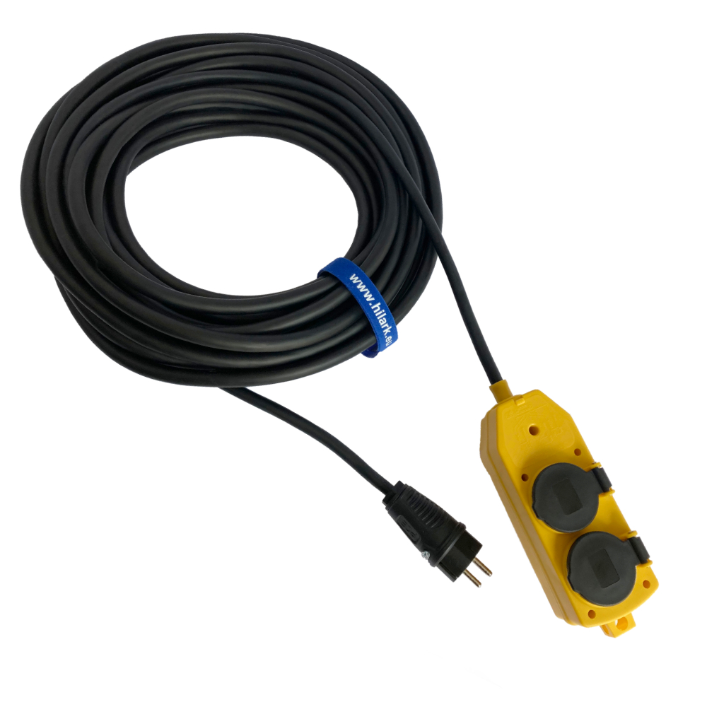 Гумовий продовжувач H07RN-F 3x2,5mm2 жовтий розгалужувач 1m - obrazek 5