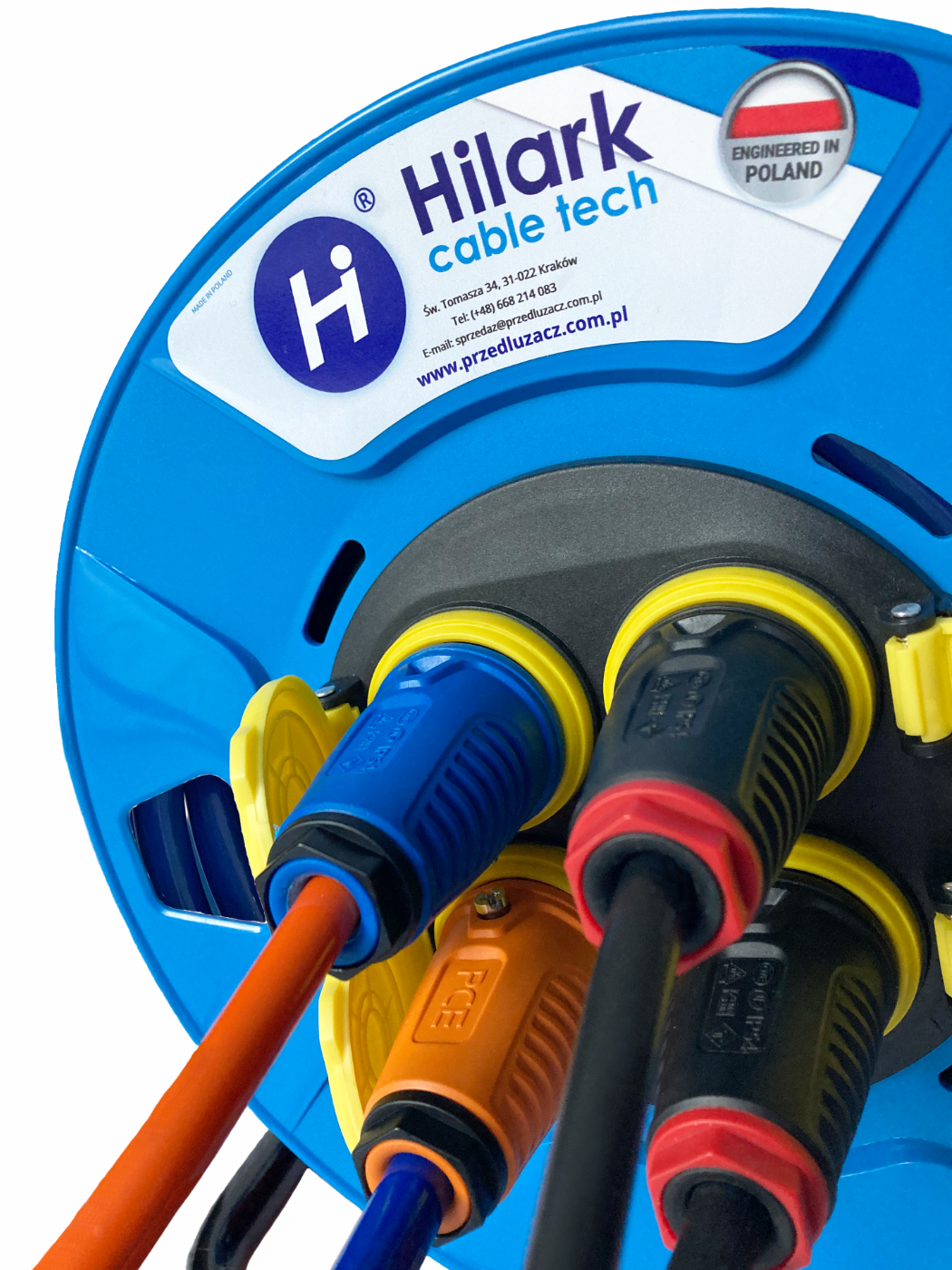 Білий продовжувач на пластиковій барабані OWY H05VV-F 3×2,5 мм2 50м - obrazek 3