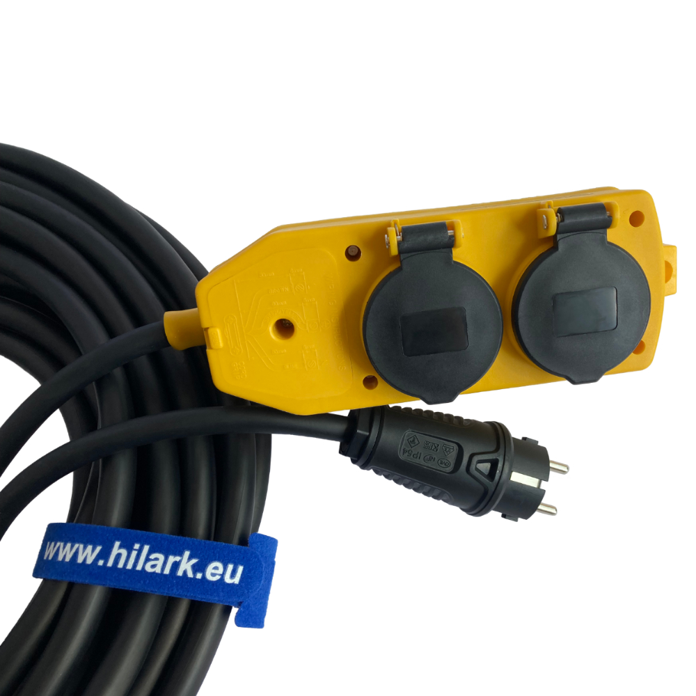Гумовий продовжувач H07RN-F 3x2,5mm2 жовтий розгалужувач 1m - obrazek 7