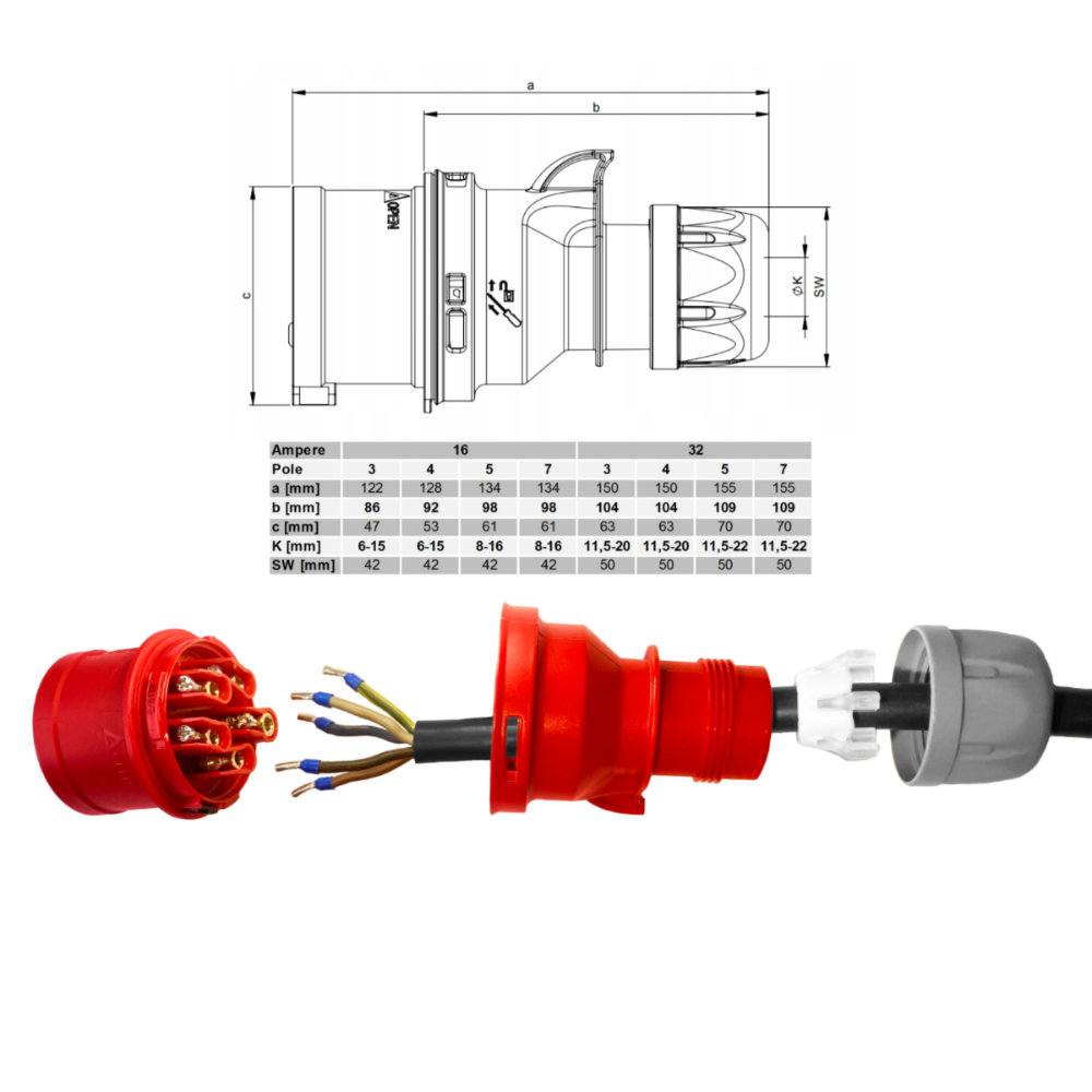 Потужний розширювач 25м H07BQ-F 5x2,5 мм2 16A 400V IP44/54 апельсина - obrazek 7