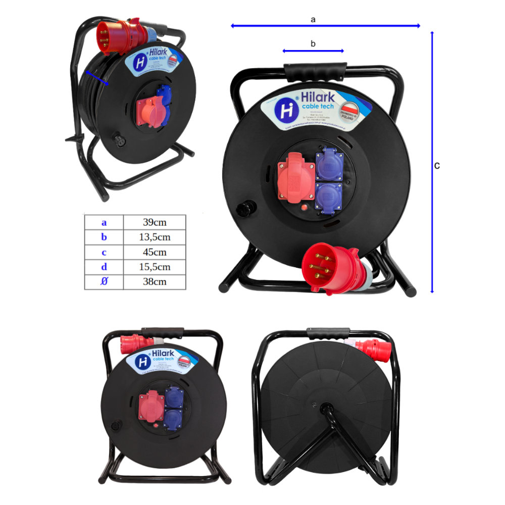 Силовий продовжувач H07RN-F 5x4mm2 барабан 30m 32A - obrazek 7