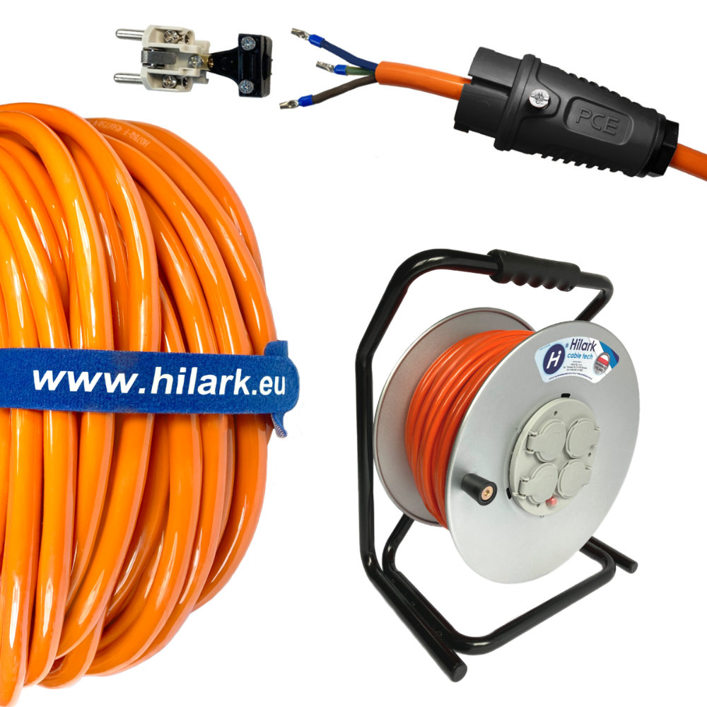 Продовжувач H07BQ-F 3x2,5 - поліуретановий металевий барабан оранжевий 50м - obrazek 7