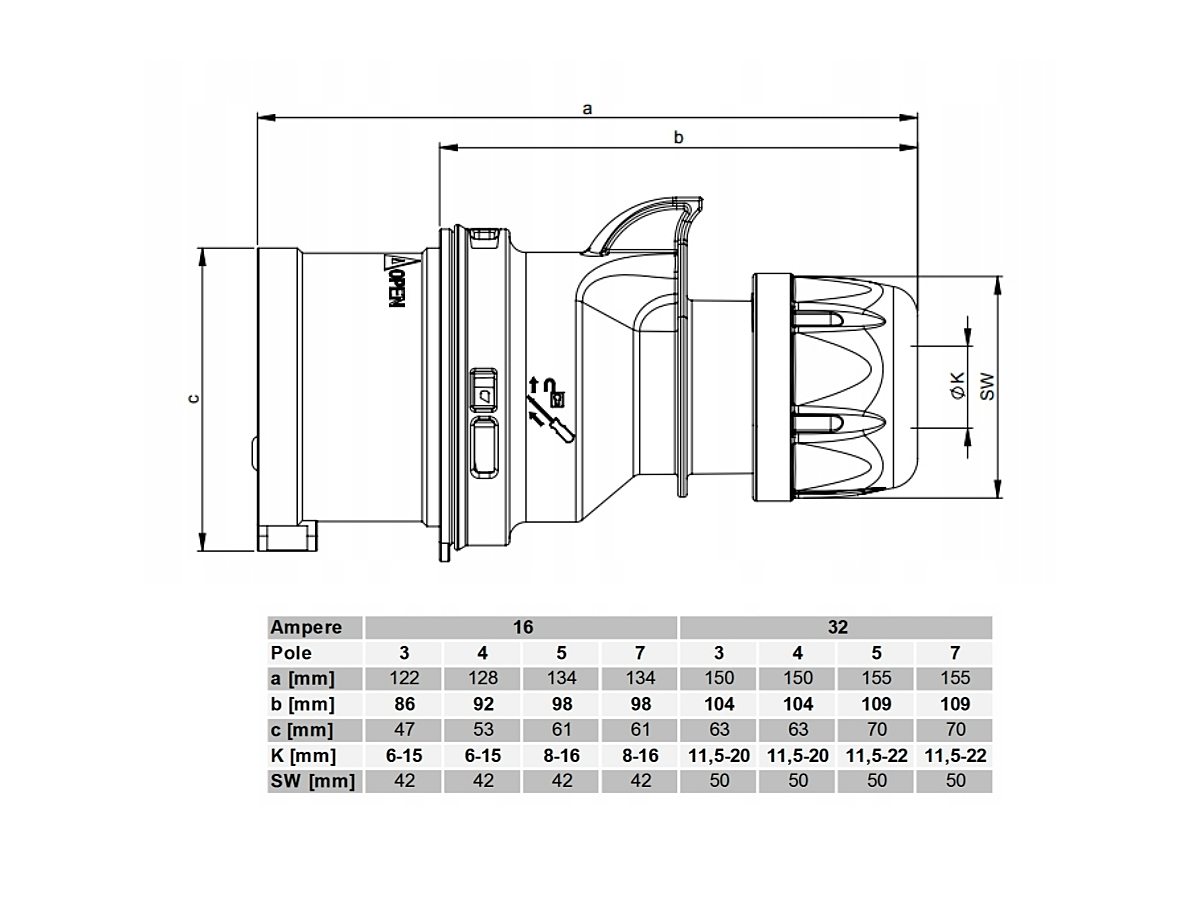 Плюс PCE 16A IP44 серії 013-6 кемпінг - obrazek 5