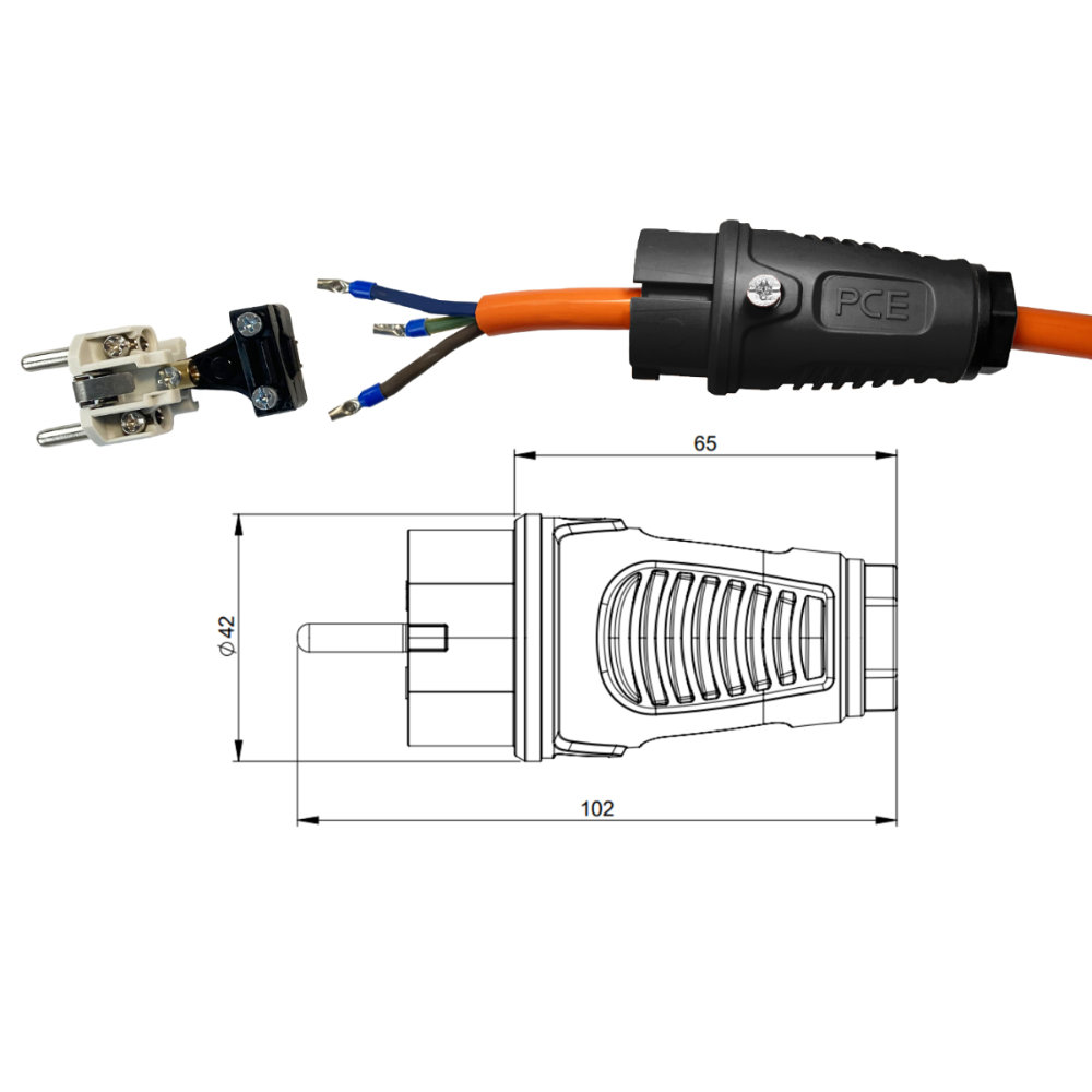 Продовжувач H07BQ-F 3x2,5 - поліуретановий металевий барабан оранжевий 50м - obrazek 9