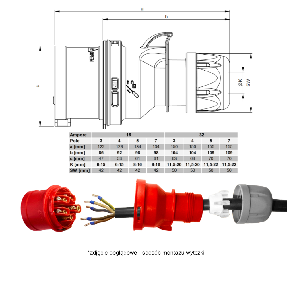 Силовий продовжувач H07RN-F 5x4mm2 барабан 30m 32A - obrazek 8