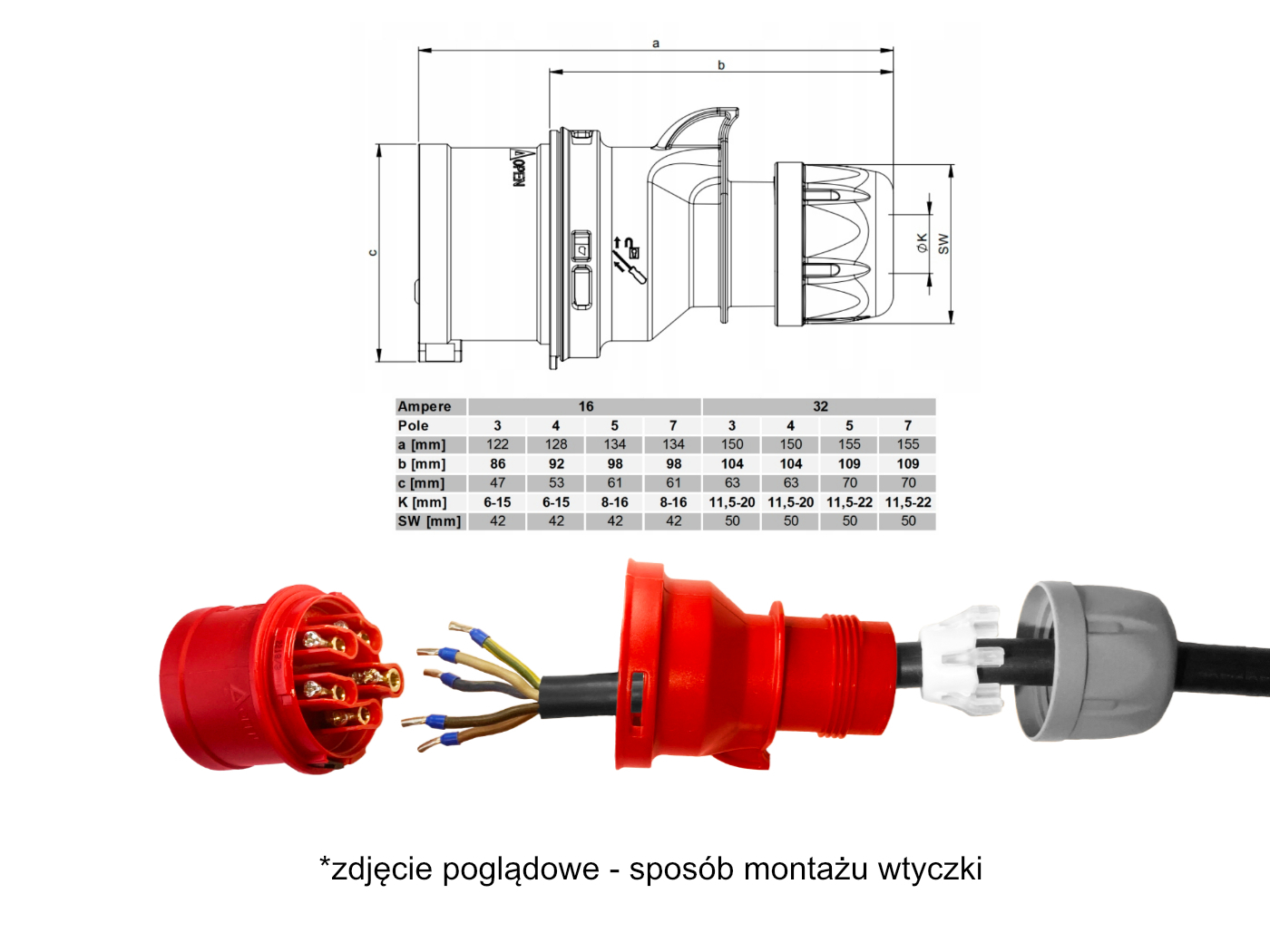 Гумовий пролонгатор сили 50м H07RNF 5x2,5 16A фазовий реверсор - obrazek 9