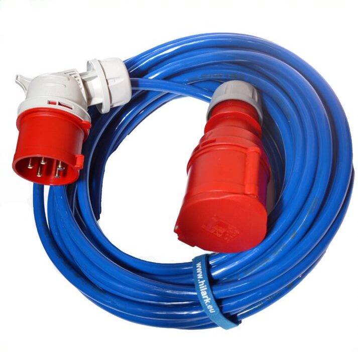 Потужний розширювач 2м H07BQ-F 5x2,5 мм кутовий розетка 16A 400V IP44 - obrazek 3
