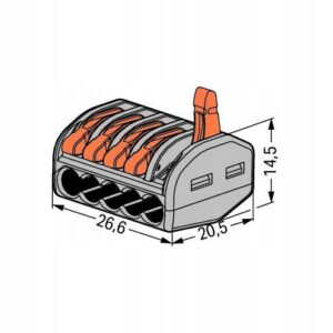 Швидкоз’ємник Wago 222-415 лінія 5x 0,8x4mm2 10 шт